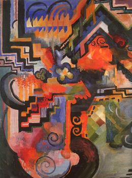 August Macke : Colored composition (Hommage to Johann Sebastian Bachh)